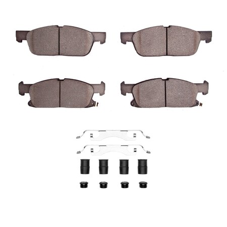 Dynamic Friction Co 3000 Ceramic Brake Pads and Hardware Kit, Low Dust, Low Copper Ceramic, 100% Asbestos-free, Front 1310-1818-11